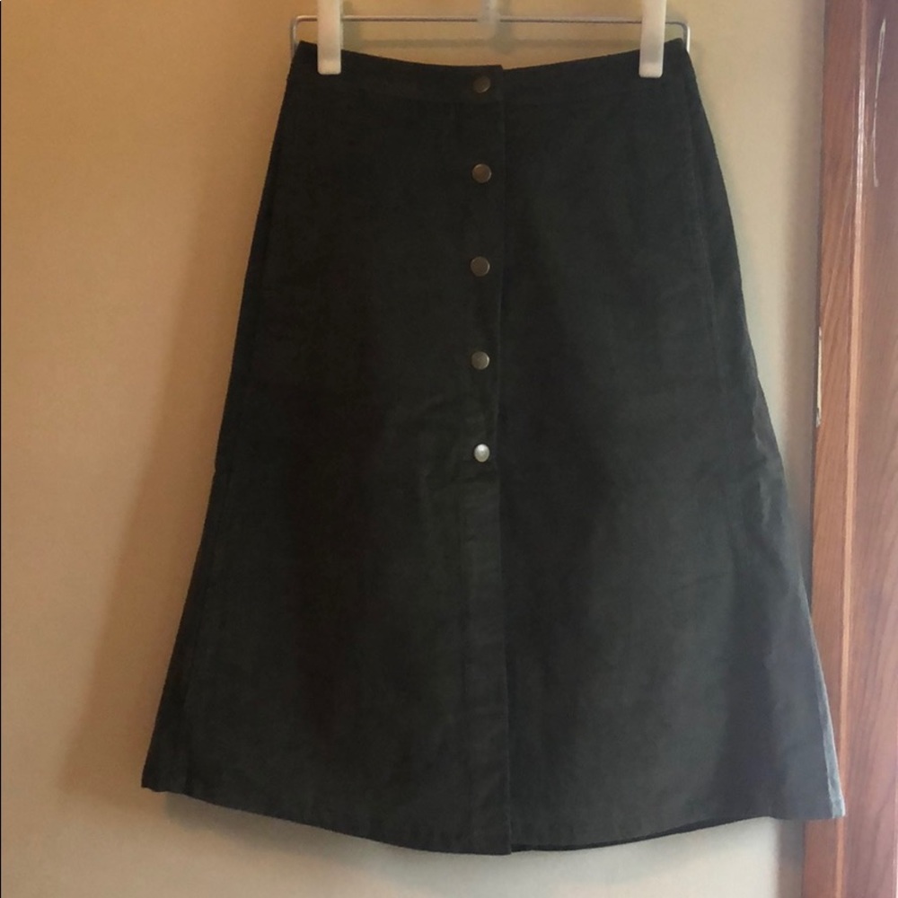 Farrow corduroy skirt in dark olive